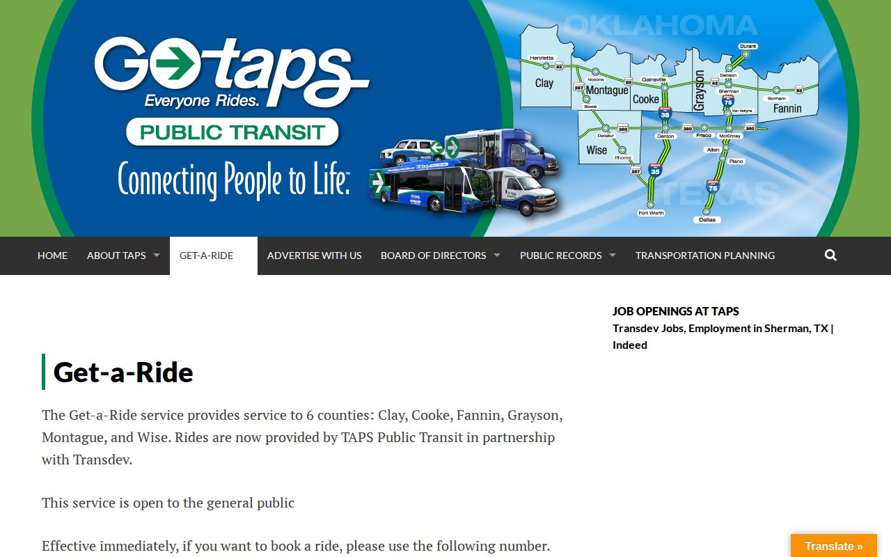 Cooke County same-day release transportation booking information